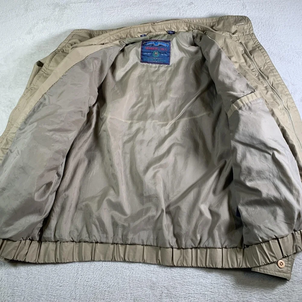 Members Only Club House Jacket Mens‎ 42 Beige Lightweight Windbreaker Bomber